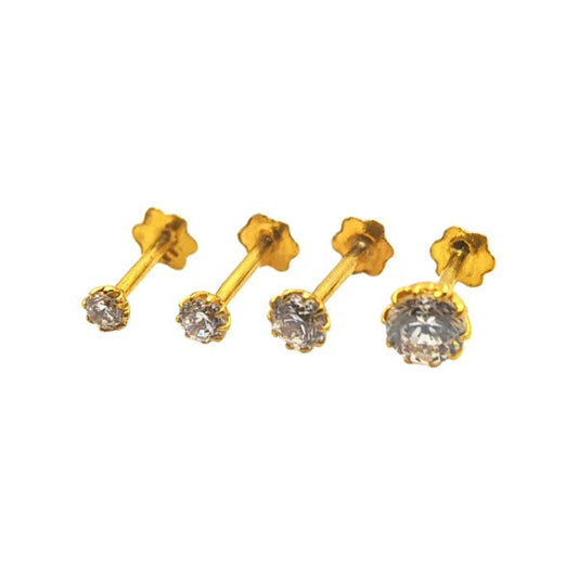 18K Gold Nose Pin in Zircon Stone ✨