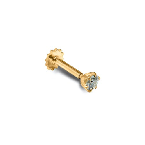 Moissanite Diamond 21k Gold Nose Pin