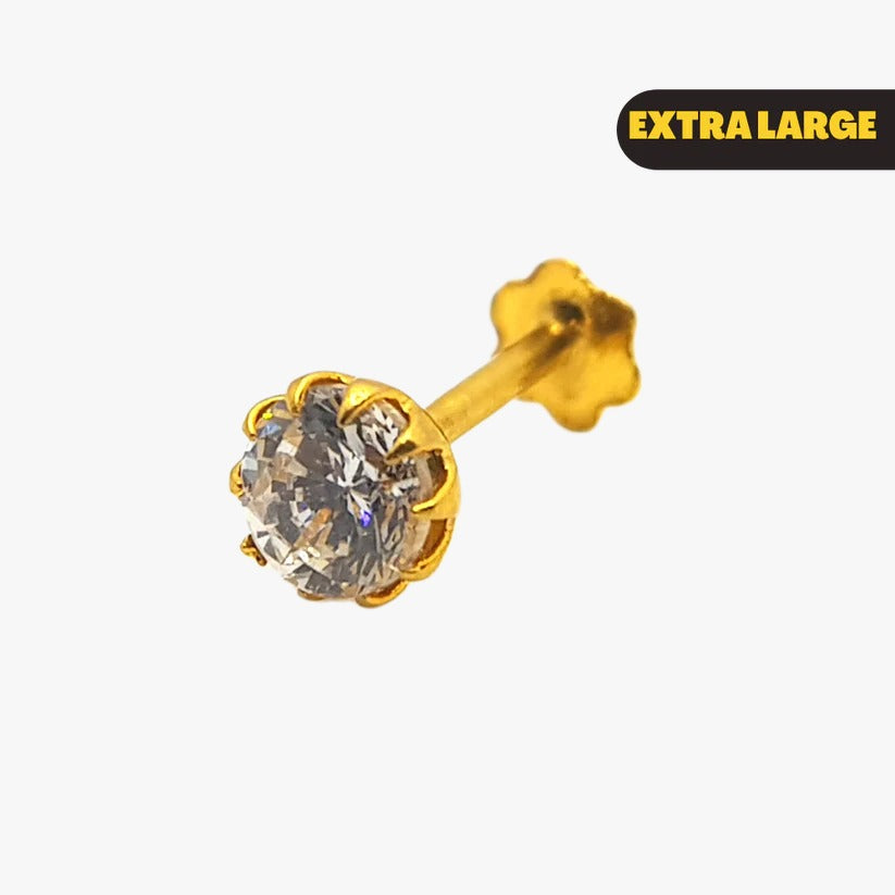 18K Gold Nose Pin in Zircon Stone ✨