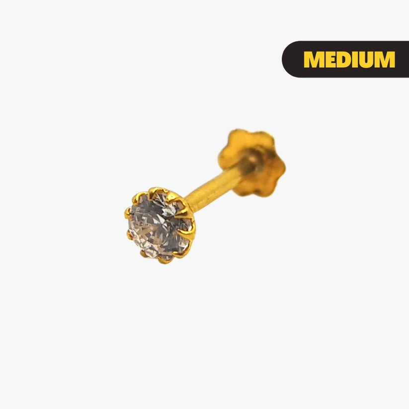 18K Gold Nose Pin in Zircon Stone ✨