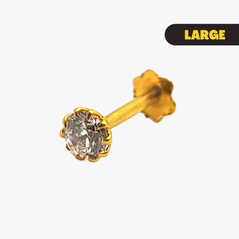 18K Gold Nose Pin in Zircon Stone ✨